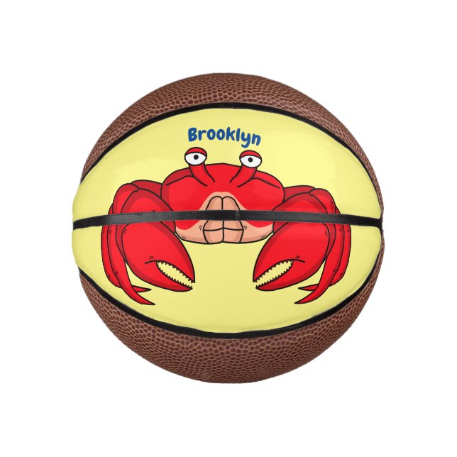 Mini Balón De Baloncesto Ilustracion de cangrejo rojo (Anverso)