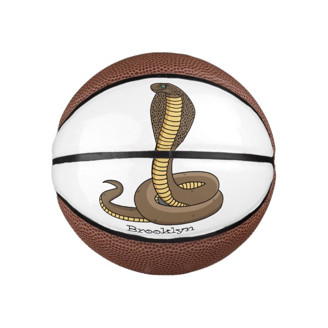 Mini Balón De Baloncesto Ilustracion de cobra marrón (Anverso)