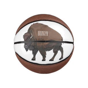 Mini Balón De Baloncesto Ilustración de dibujos animados de bisonte