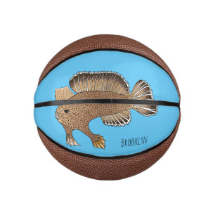 Mini Balón De Baloncesto Ilustración de dibujos animados de pez mano