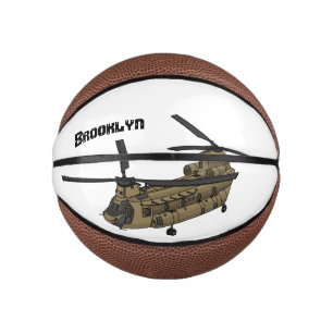 Mini Balón De Baloncesto Ilustracion de helicópteros militares de Chinook