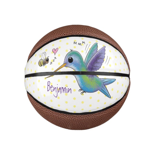 Mini Balón De Baloncesto Ilustracion de personalizado de abejas (Anverso)