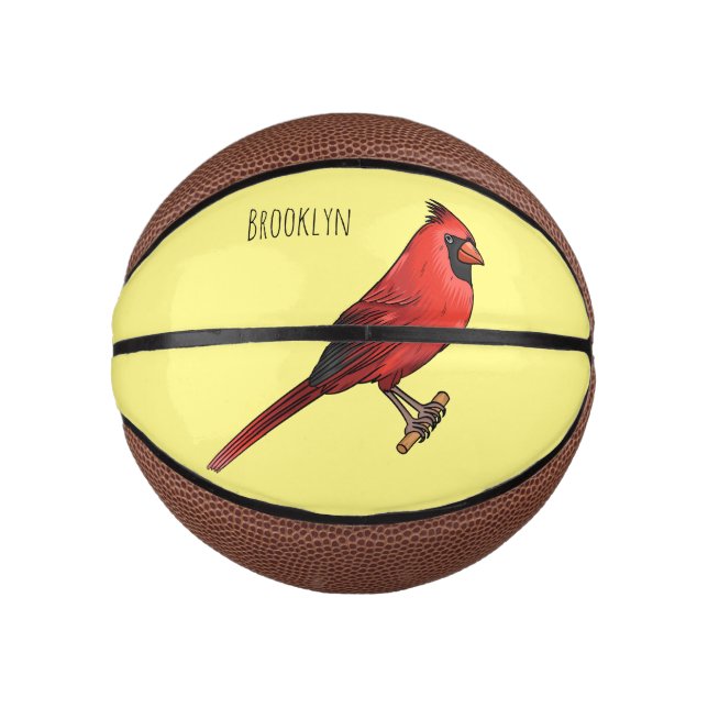 Mini Balón De Baloncesto Ilustracion de personalizado de aves cardinales de (Anverso)