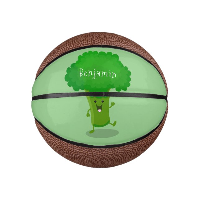 Mini Balón De Baloncesto Ilustracion de personalizado de brócoli de baile c (Anverso)