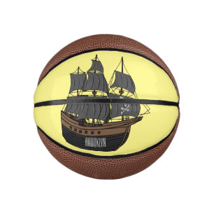 Mini Balón De Baloncesto Ilustracion de personalizado de buques piratas
