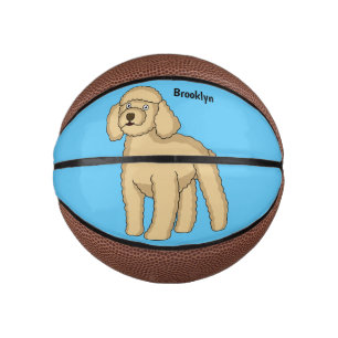 Mini Balón De Baloncesto Ilustracion de personalizado de caniche marrón fel