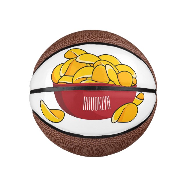 Mini Balón De Baloncesto Ilustracion de personalizado de chips de papa (Anverso)