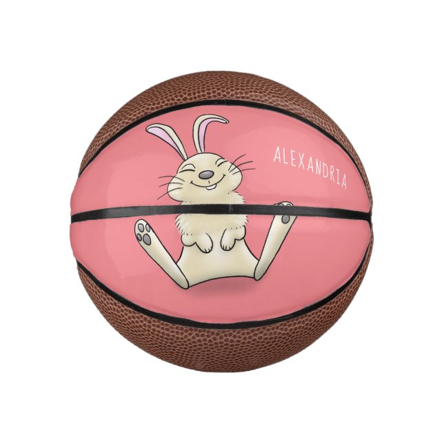 Mini Balón De Baloncesto Ilustracion de personalizado de conejo de conejo d (Anverso)
