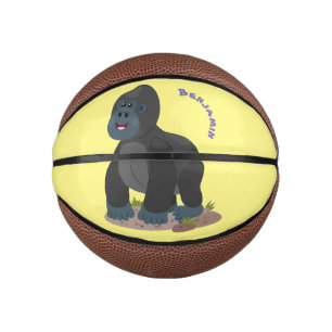 Mini Balón De Baloncesto Ilustracion de personalizado de gorila grande y fe
