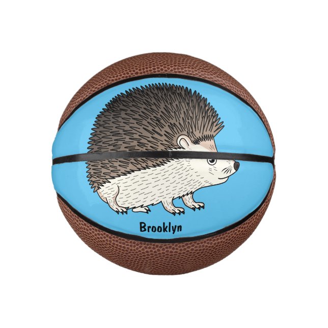 Mini Balón De Baloncesto Ilustracion de personalizado de hedgehog espinoso (Anverso)