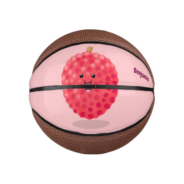 Mini Balón De Baloncesto Ilustracion de personalizado de linché rosado (Anverso)