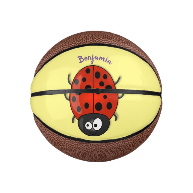 Mini Balón De Baloncesto Ilustracion de personalizado de mariquita roja fel (Anverso)