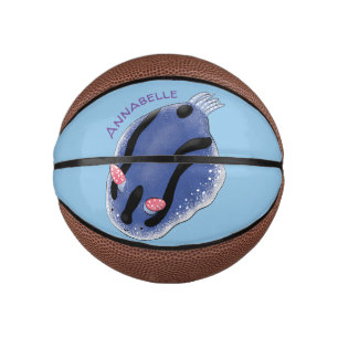 Mini Balón De Baloncesto Ilustracion de personalizado de nudibranquias azul