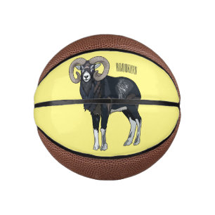 Mini Balón De Baloncesto Ilustracion de personalizado de ovino Mouflon