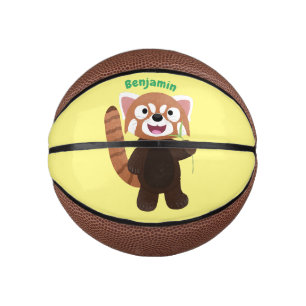 Mini Balón De Baloncesto Ilustracion de personalizado de panda rojo