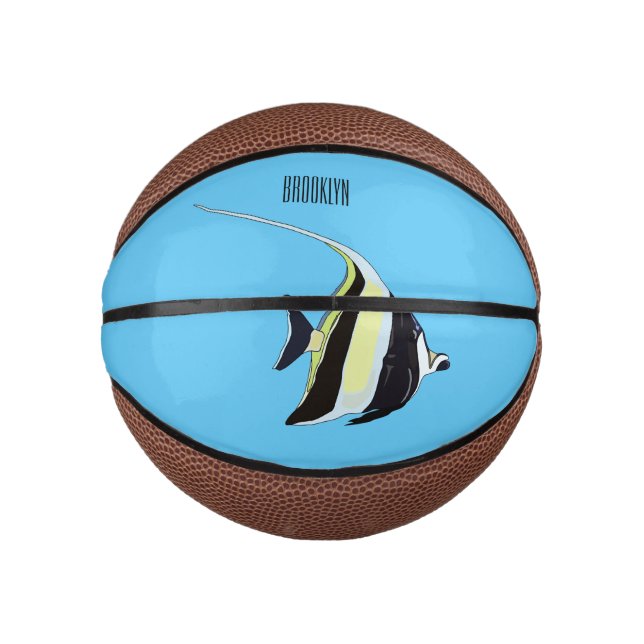 Mini Balón De Baloncesto Ilustracion de personalizado de peces moro (Anverso)