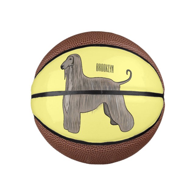 Mini Balón De Baloncesto Ilustracion de personalizado de perro de perro per (Anverso)