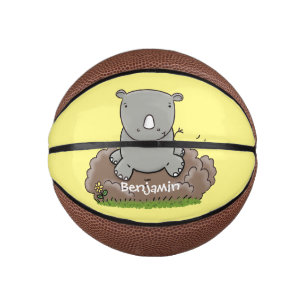 Mini Balón De Baloncesto Ilustracion de personalizado de rinocerontes