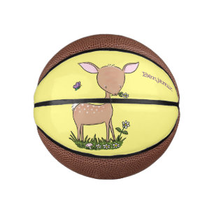 Mini Balón De Baloncesto Ilustracion de personalizado de venado lindo y fel