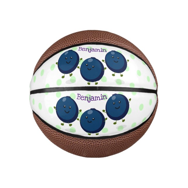 Mini Balón De Baloncesto Ilustracion de personalizado morado de arándanos a (Anverso)