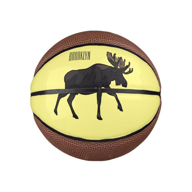 Mini Balón De Baloncesto Ilustracion Moose personalizado (Anverso)