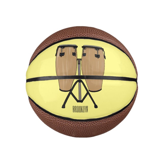 Mini Balón De Baloncesto Ilustracion personalizado Bongo drum (Anverso)