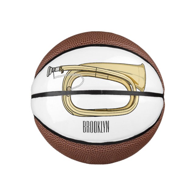 Mini Balón De Baloncesto Ilustracion personalizado Bugle (Anverso)