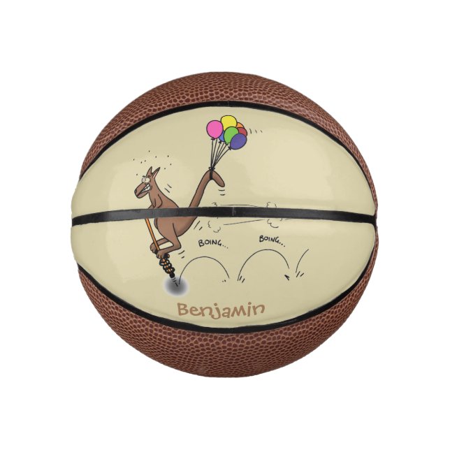 Mini Balón De Baloncesto Ilustracion personalizado canguro del humor austra (Anverso)
