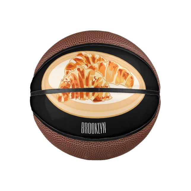 Mini Balón De Baloncesto Ilustracion personalizado croissant (Anverso)
