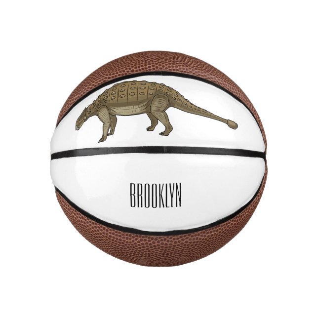 Mini Balón De Baloncesto Ilustracion personalizado de Ankylosaurus (Anverso)