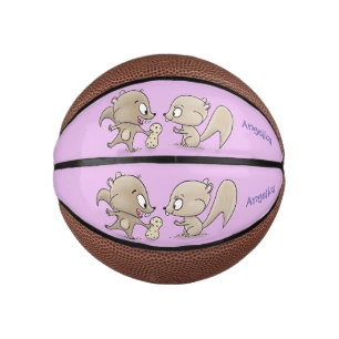 Mini Balón De Baloncesto Ilustracion personalizado de ardillas graciosas