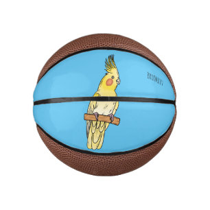 Mini Balón De Baloncesto Ilustracion personalizado de aves de Cockatiel