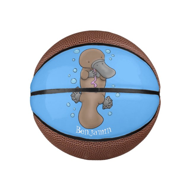 Mini Balón De Baloncesto Ilustracion personalizado de bebé de plaquypus fel (Anverso)