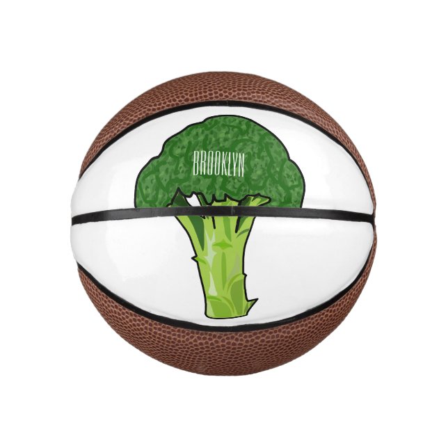 Mini Balón De Baloncesto Ilustracion personalizado de Broccoli (Anverso)