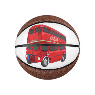 Mini Balón De Baloncesto Ilustracion personalizado de bus de dos pisos