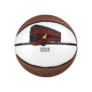 Mini Balón De Baloncesto Ilustracion personalizado de bus de dos pisos