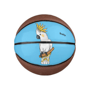 Mini Balón De Baloncesto Ilustracion personalizado de cacatúa con crema de