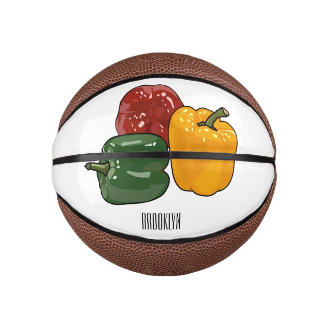 Mini Balón De Baloncesto Ilustracion personalizado de Capsicum (Anverso)