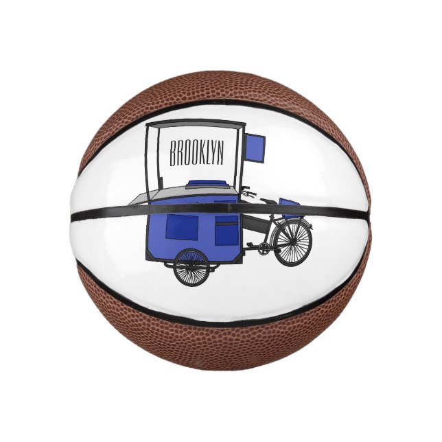 Mini Balón De Baloncesto Ilustracion personalizado de carrito de alimentos (Anverso)
