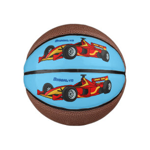 Mini Balón De Baloncesto Ilustracion personalizado de coches de carreras de