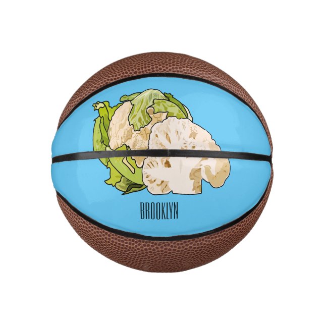 Mini Balón De Baloncesto Ilustracion personalizado de coliflor (Anverso)