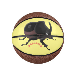 Mini Balón De Baloncesto Ilustracion personalizado de escarabajo rinoceront