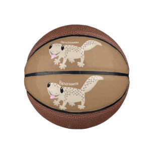 Mini Balón De Baloncesto Ilustracion personalizado de gecko de color marrón