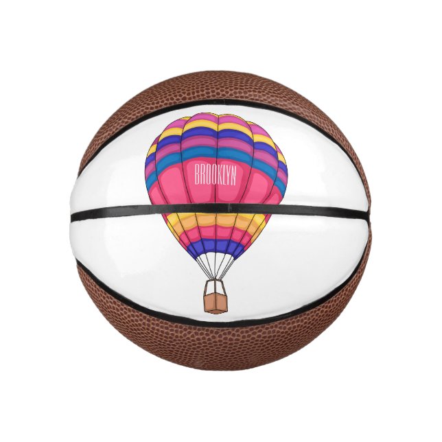 Mini Balón De Baloncesto Ilustracion personalizado de globo aerostático (Anverso)
