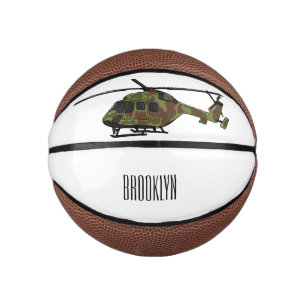 Mini Balón De Baloncesto Ilustracion personalizado de helicópteros del ejér