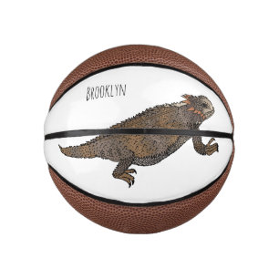 Mini Balón De Baloncesto Ilustracion personalizado de lagarto de cuerno de