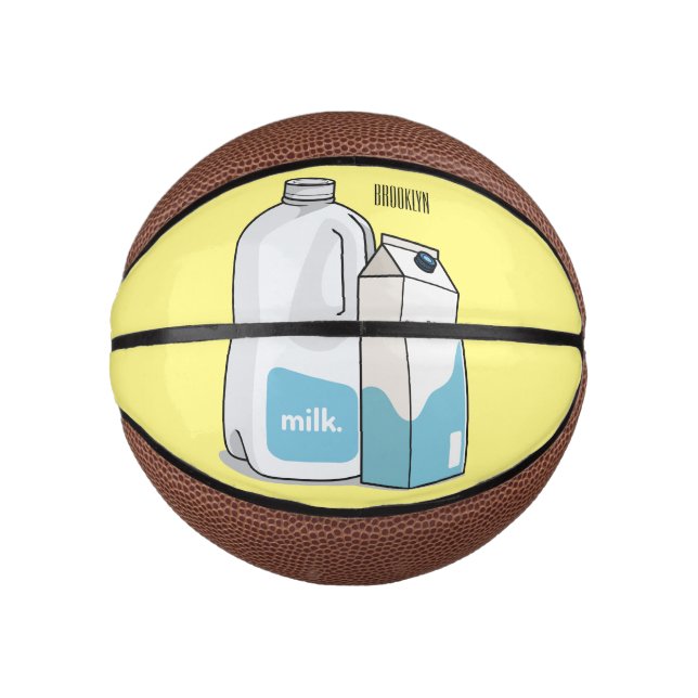 Mini Balón De Baloncesto Ilustracion personalizado de leche (Anverso)