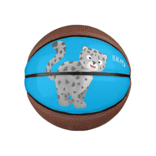 Mini Balón De Baloncesto Ilustracion personalizado de leopardo de las nieve