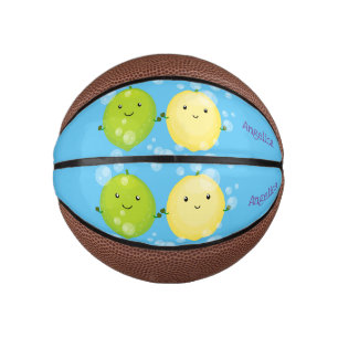 Mini Balón De Baloncesto Ilustracion personalizado de lima de limón feliz