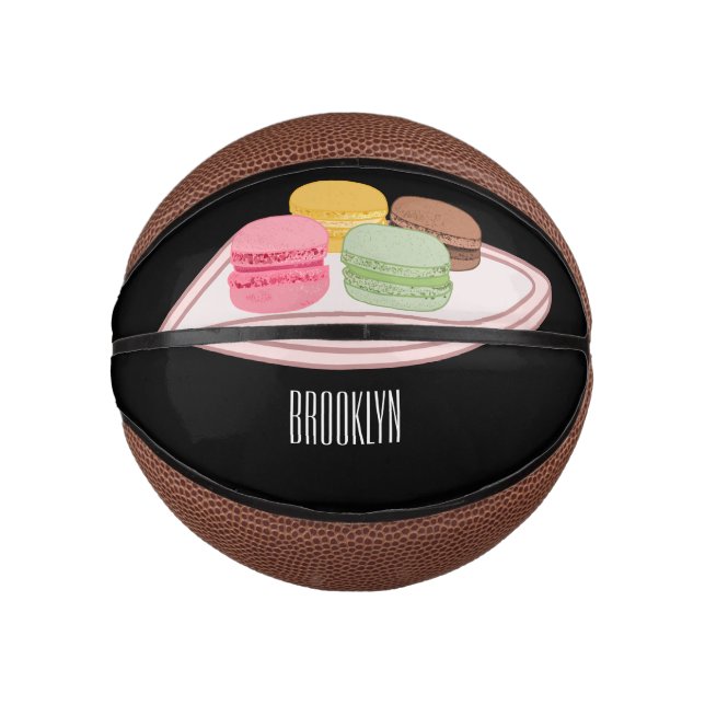 Mini Balón De Baloncesto Ilustracion personalizado de Macaron (Anverso)